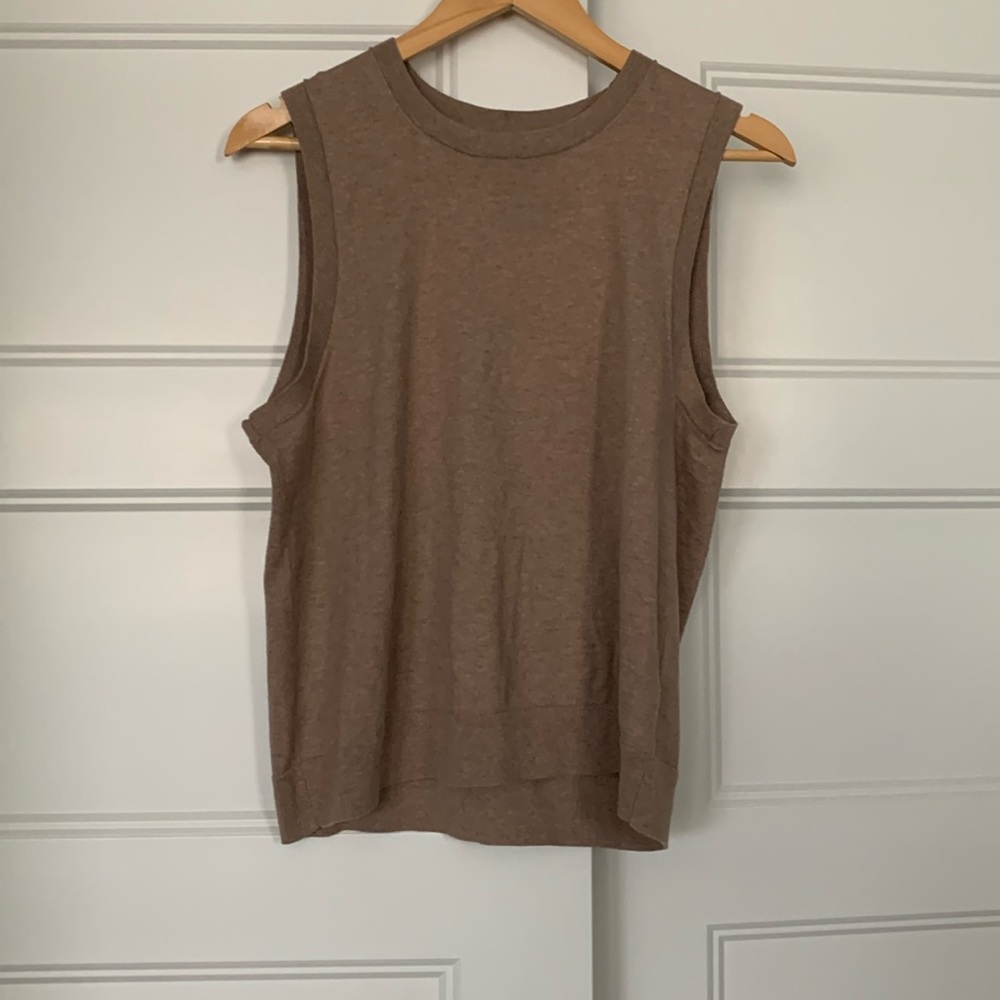 J Crew brown sweater shell sleeveless